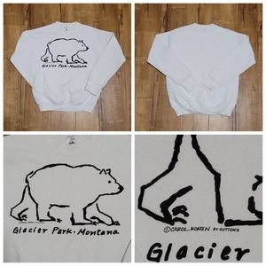Vtg Fruit Of The Loom Glacier Park Montana Polar Bear Sweatshirt